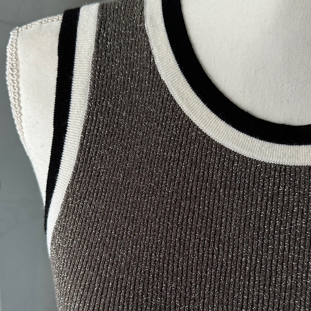 Moth by anthropology gray and White Ribbed Tank Top - Picture 7 of 14